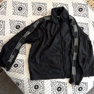 Vintage Sherpa Adventure Gear Black Nylon Windbreaker